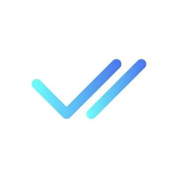 Double checkmark pixel perfect flat gradient two-color ui icon Illustrazione stock