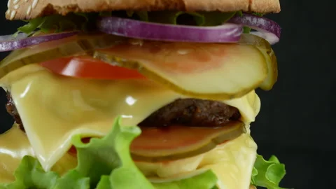 Double cheeseburger Stock Footage 241814884
