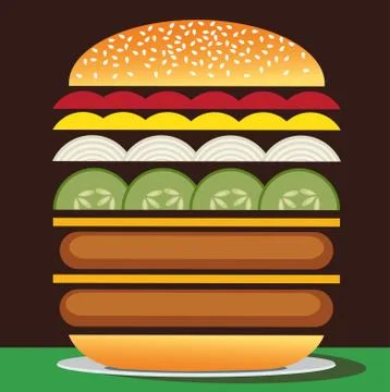 Double cheeseburger Stock Illustration