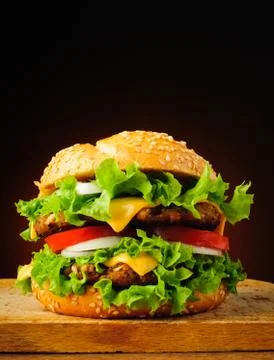 Double cheeseburger Stock Photos