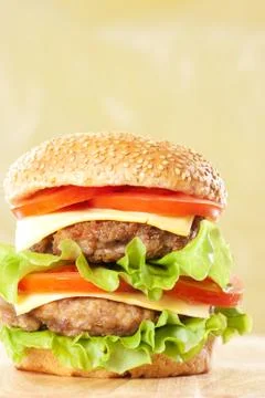 Double cheeseburger Stock Photos
