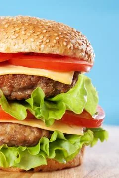 Double cheeseburger Stock Photos