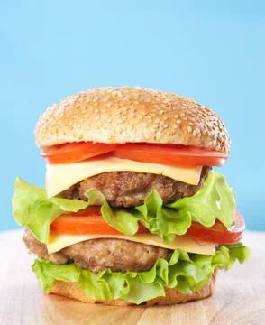 Double cheeseburger Stock Photos