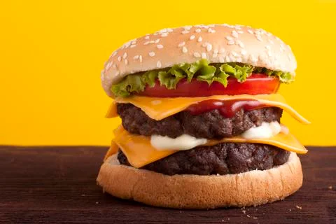 Double cheeseburger Stock Photos