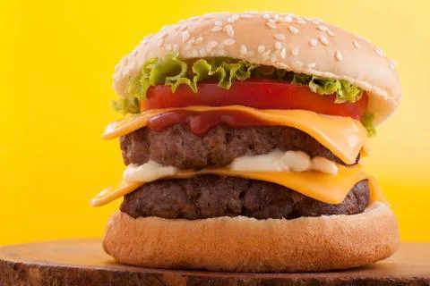 Double cheeseburger Stock Photos