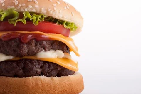Double cheeseburger Stock Photos