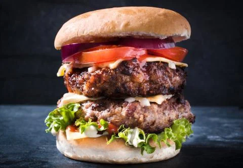 Double cheeseburger Stock Photos