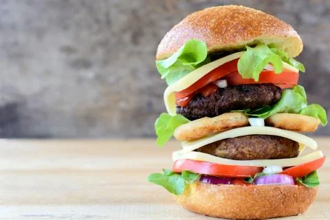 Double cheeseburger Stock Photos