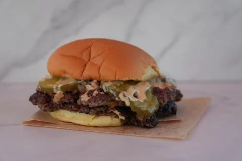 Double cheeseburger Stock Photos