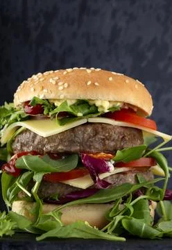 Double cheeseburger Stock Photos
