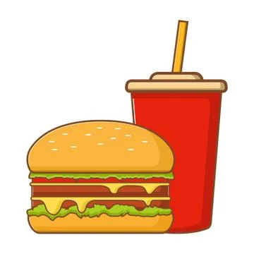Double cheeseburger with tomato and lettuce leaves,cheese. Stock Illustration
