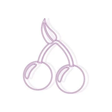 Double cherry fruit icon. Vector Stock Illustration