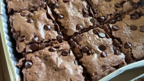 Double Chocolate Chip Brownies Papa Johns Dessert 스톡 동영상 341695480