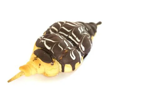 Double chocolate croissant shape bread isolated on white Stock Photos