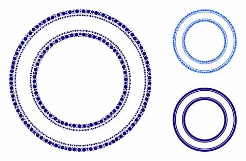 Double circle frame Composition Icon of Spheric Items Stock Illustration