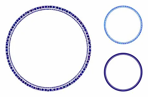 Double circle frame Composition Icon of Circle Dots Stock Illustration