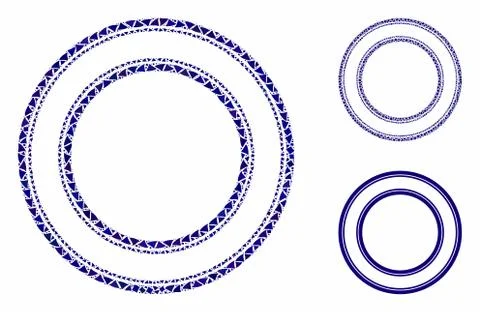 Double circle frame Composition Icon of Irregular Items Illustrazione stock