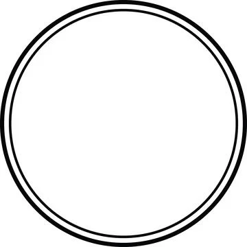 Double Circle Frame Design Border Outline Highlight Style Vector イラスト素材