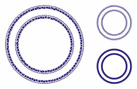 Double circle frame Mosaic Icon of Raggy Elements 스톡 일러스트