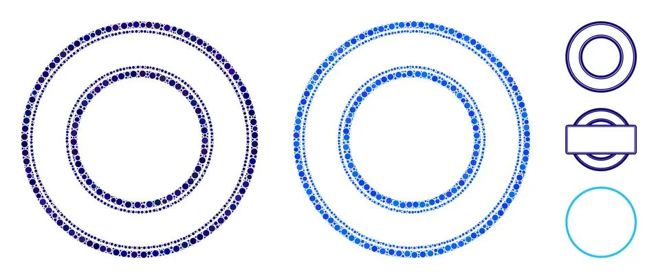 Double Circle Frame Mosaic Icon of Circle Dots Stock Illustration
