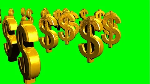 Double circular rotation of the dollar symbol, Stock Footage 113877932