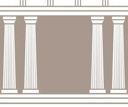 Double classic pillars arc isolated on brown background Stock Illustration