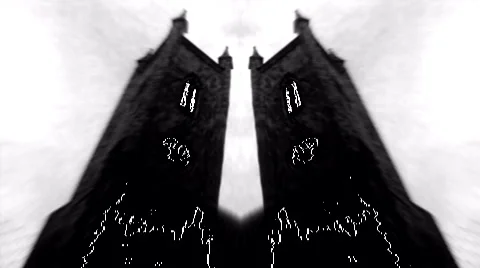 Double clock towers in black and white Vidéo 5540426