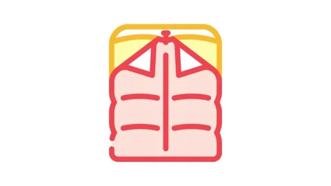 Double cocoon sleeping bag color icon animation Stock Footage 327258150