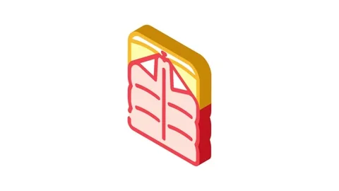 Double cocoon sleeping bag isometric icon animation Stock Footage 327278377