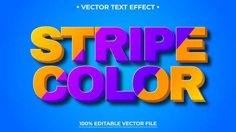 Double Color 3D Editable Text Effect Stock Illustration