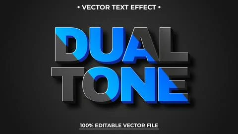 Double Color 3D Editable Text Effect Stock Illustration