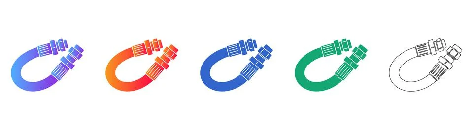 Double Connector Hose Pipe Vector Icon Set Ilustración de archivo