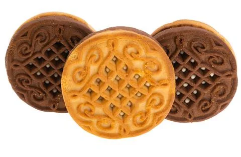 Double cookie isolated Stock Photos