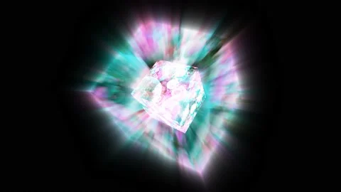 Double cube pink hearts with aqua and dark blue bubbles floating on black screen Stock Footage 145922583