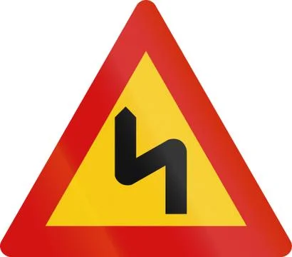 Double Curve First To Left in Iceland Illustrazione stock
