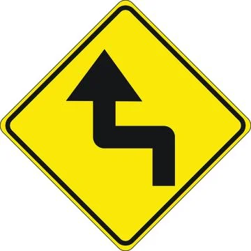 Double Curve First Left Sign Stock Illustration