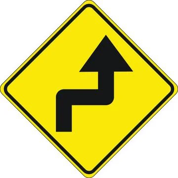 Double Curve First Right Sign Stock Illustration