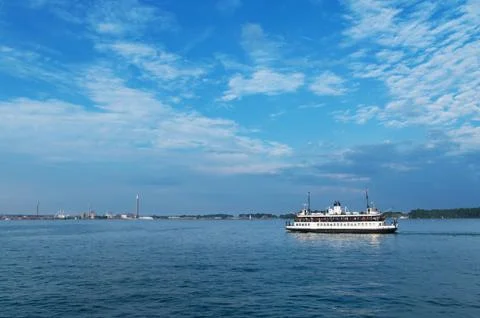 Double deck double ended steamer ferry on a sunny day, toronto, ontario canad 스톡 사진