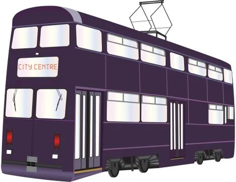 Double deck tramcar Stock Illustration