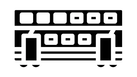 Double-deck wagon glyph icon animation 스톡 동영상 166672737