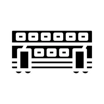 Double-deck wagon glyph icon vector illustration Illustrazione stock