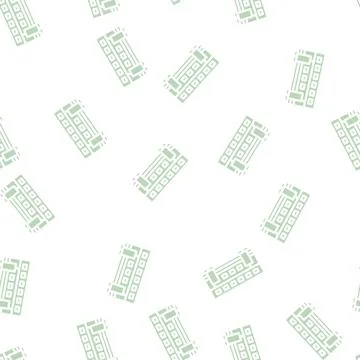 Double-deck wagon glyph vector seamless pattern 스톡 일러스트