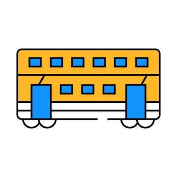 Double-deck wagon icon color illustration Illustrazione stock