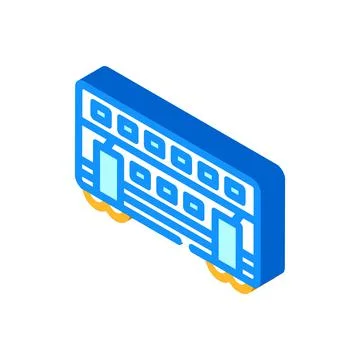 Double-deck wagon isometric icon vector illustration Illustrazione stock