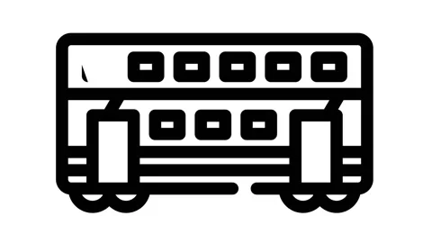 Double-deck wagon line icon animation Stock Footage 166825636