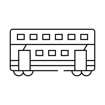 Double-deck wagon line icon vector illustration Illustrazione stock