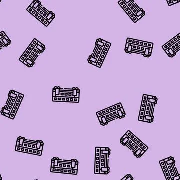 Double-deck wagon line vector seamless pattern 스톡 일러스트