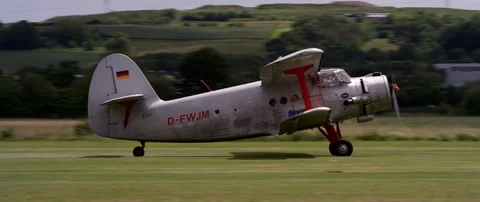 Double decker. Antonov An-2 (D-FWJM) Stock Footage 100839171