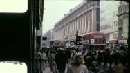 Double Decker Bus Downtown Central London Street 1970S Vintage Film Home Movie Stock Footage