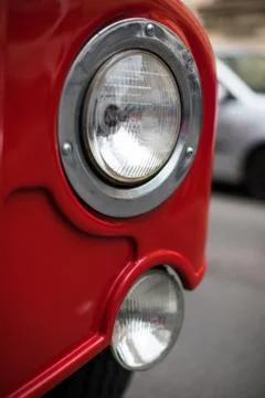 Double decker bus headlight Stock Photos